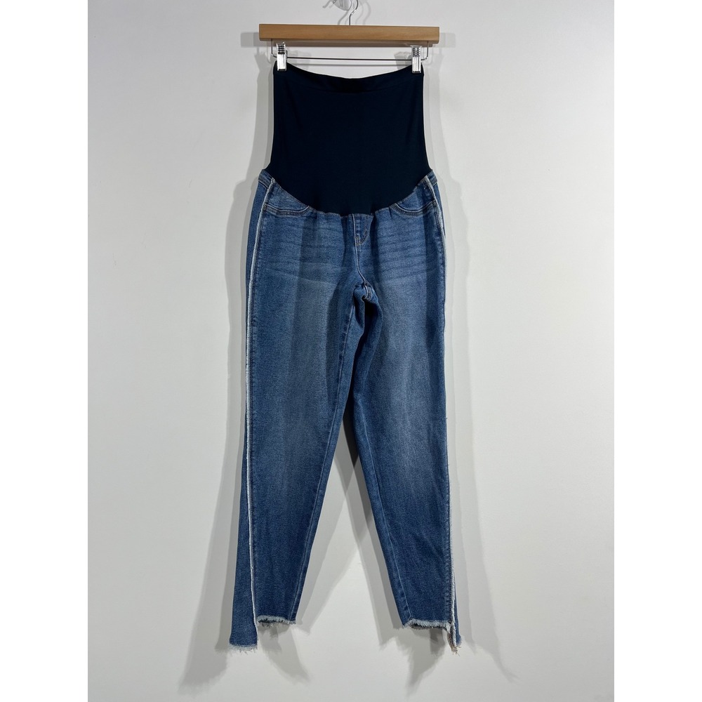1822 Denim RE:DENIM Maternity Ankle Skinny Jeans Blue Over Belly Size 12 31